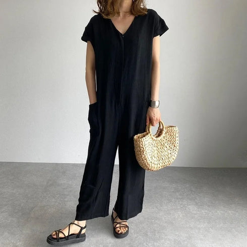V-neck Jumpersuit Women summer 2025